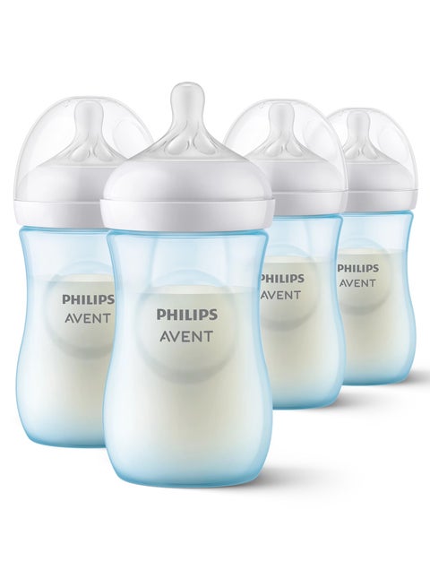 Natural Baby Bottle With Natural Response, Blue, 260ml, 1m+, 4 Pieces