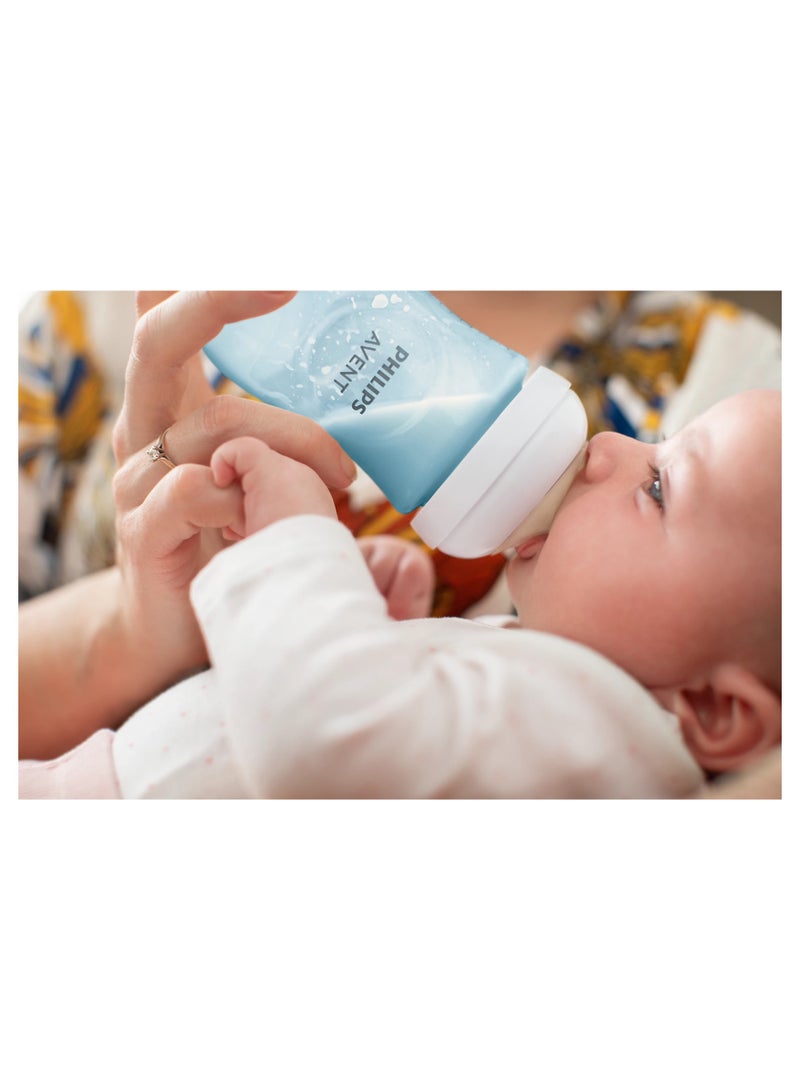 PHILIPS AVENT Natural Baby Bottle With Natural Response, Blue, 260ml, 1m+, 4 Pieces  - Image 3