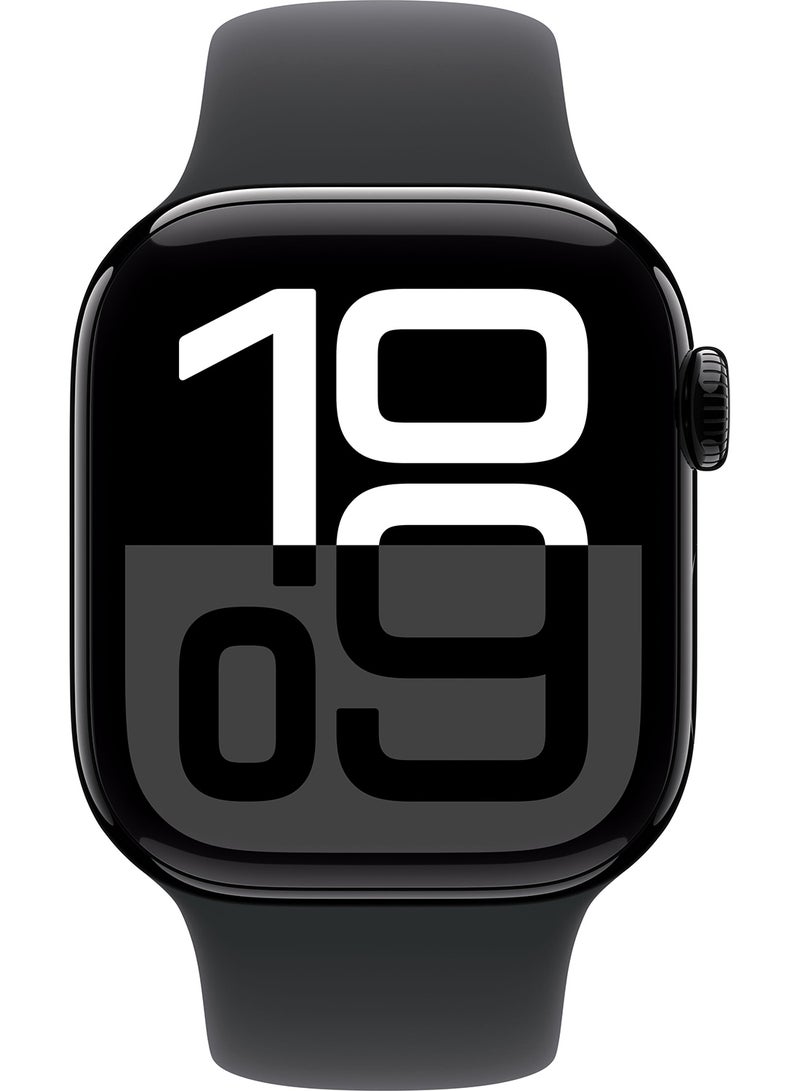 Apple - Certified Pre Owned - Watch Series 10 GPS 46mm Jet Black Aluminium Case (Damaged Packing) Black - Image 1