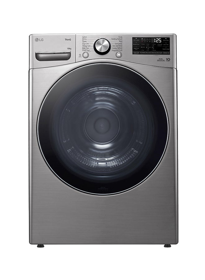 LG 18KG DUAL Inverter Dryer Condensing ThinQ WiFi Sensor Dry Stainless Silver RH18U8EVCW Stainless Silver  - Image 1