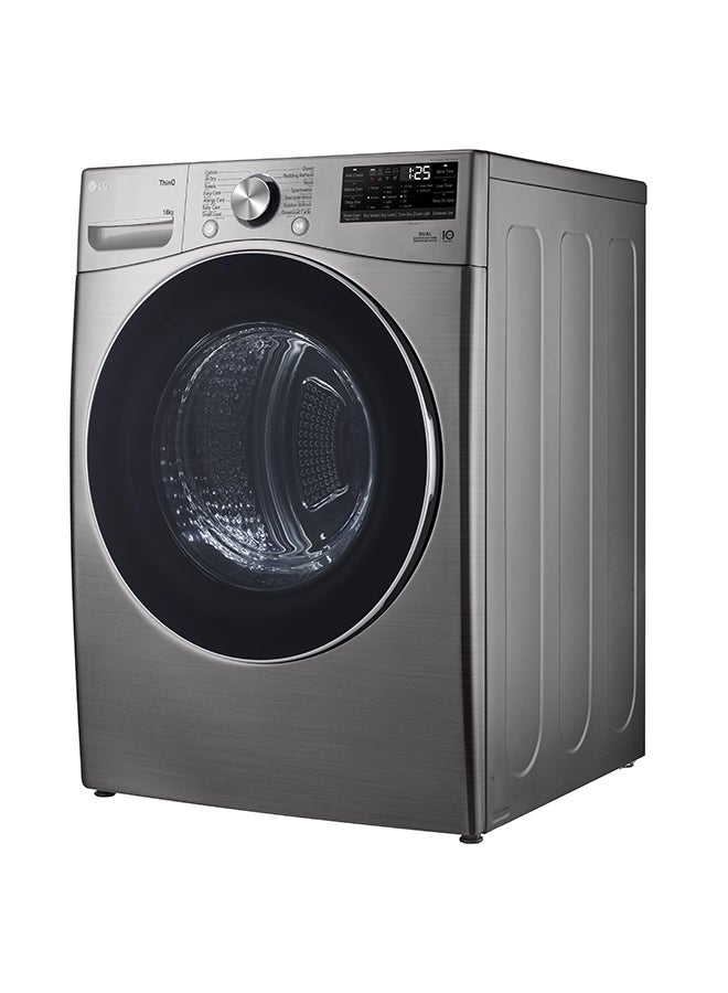 LG 18KG DUAL Inverter Dryer Condensing ThinQ WiFi Sensor Dry Stainless Silver RH18U8EVCW Stainless Silver  - Image 3