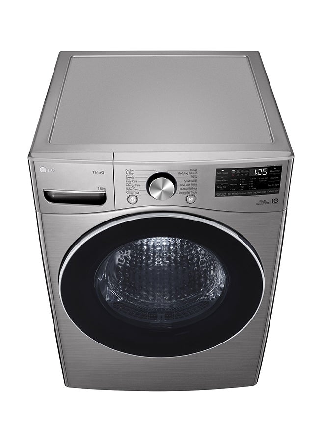 LG 18KG DUAL Inverter Dryer Condensing ThinQ WiFi Sensor Dry Stainless Silver RH18U8EVCW Stainless Silver  - Image 4