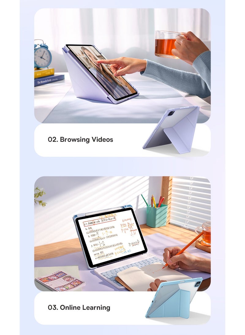 iPad Pro 11-inch (2024) Ultra Protective Case, Foldable Stand with Landscape & Portrait Modes, Lightweight & Anti-Slip PU Leather Cover, Built-in Pencil Holder, Auto Wake/Sleep Function, Multi-Angle Stand, Smart Cover, Durable & Stylish Design for All-Around Protection- Black iPad Pro 11”（2024）Case - Black