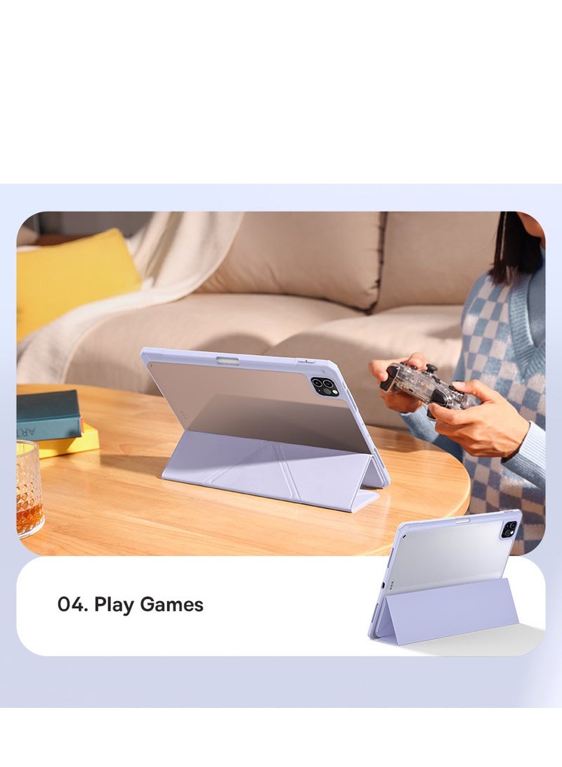iPad Pro 11-inch (2024) Ultra Protective Case, Foldable Stand with Landscape & Portrait Modes, Lightweight & Anti-Slip PU Leather Cover, Built-in Pencil Holder, Auto Wake/Sleep Function, Multi-Angle Stand, Smart Cover, Durable & Stylish Design for All-Around Protection- Black iPad Pro 11”（2024）Case - Black