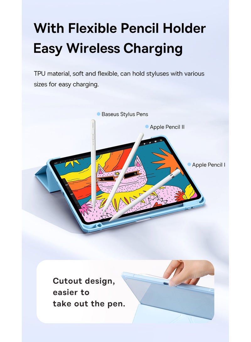 iPad Pro 11-inch (2024) Ultra Protective Case, Foldable Stand with Landscape & Portrait Modes, Lightweight & Anti-Slip PU Leather Cover, Built-in Pencil Holder, Auto Wake/Sleep Function, Multi-Angle Stand, Smart Cover, Durable & Stylish Design for All-Around Protection- Black iPad Pro 11”（2024）Case - Black