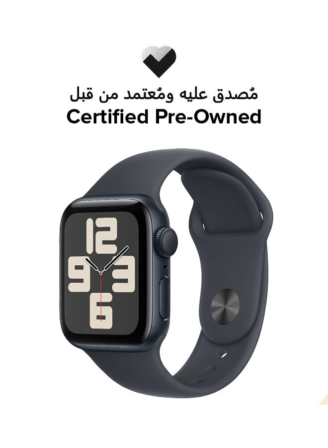Apple - Certified Pre Owned - Watch SE (2024) GPS 40mm Midnight Aluminium Case (Damaged Packing) Midnight - Image 1
