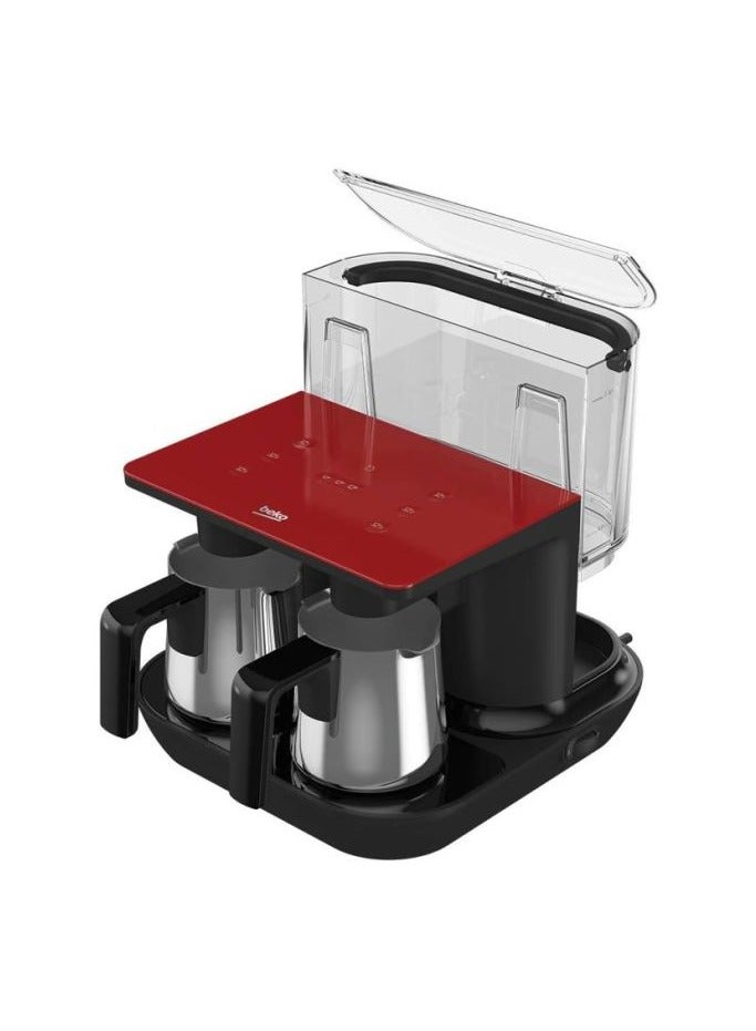 Beko Turkish Coffee Machine, 1100W, 3D Cooking, CookSense & Spinjet Technology, 6 Coffee Pot Capacity, Touch Control Panel, 1.5 L Water Tank 1.5 L 1100 W TKM8961K Red & Black - Image 3