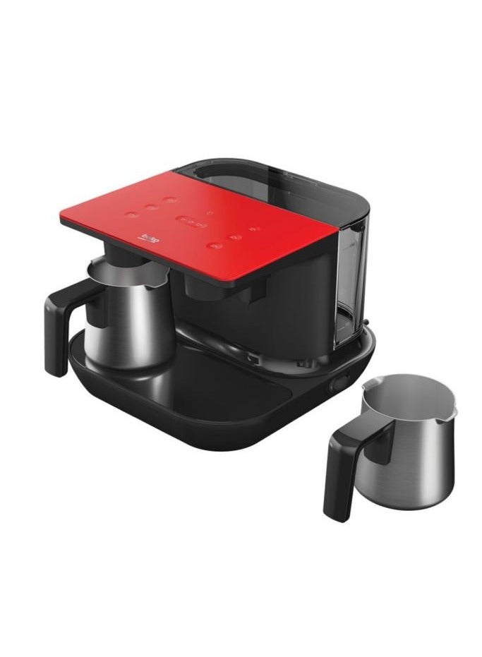 Beko Turkish Coffee Machine, 1100W, 3D Cooking, CookSense & Spinjet Technology, 6 Coffee Pot Capacity, Touch Control Panel, 1.5 L Water Tank 1.5 L 1100 W TKM8961K Red & Black - Image 4
