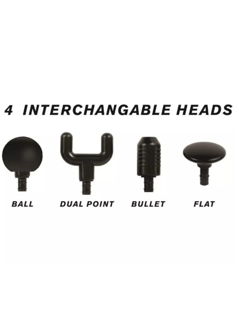 Toshionics - Fascia Massager Gun Portable Electric Handheld Deep Tissue Percussion Massager With 4 Interchangeable Heads - Image 1