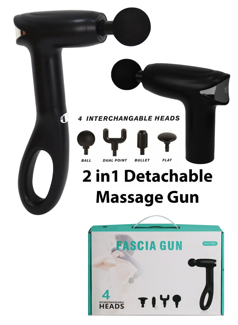 Toshionics - Fascia Massager Gun Portable Electric Handheld Deep Tissue Percussion Massager With 4 Interchangeable Heads - Image 1