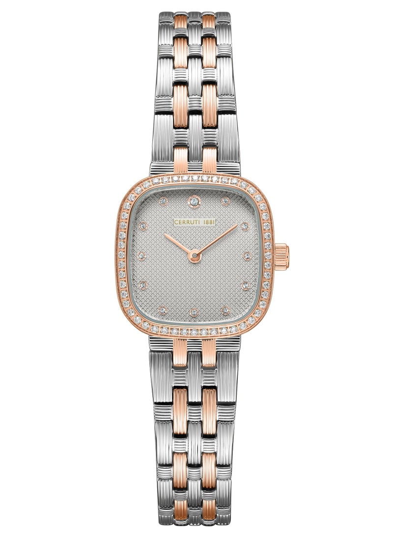 CERRUTI 1881 Women's Cerruti 1881 Mira Analog Women's Watch - Grey Mother of Pearl Dial, Crystal Indexes, Two-Tone Bracelet - Image 1