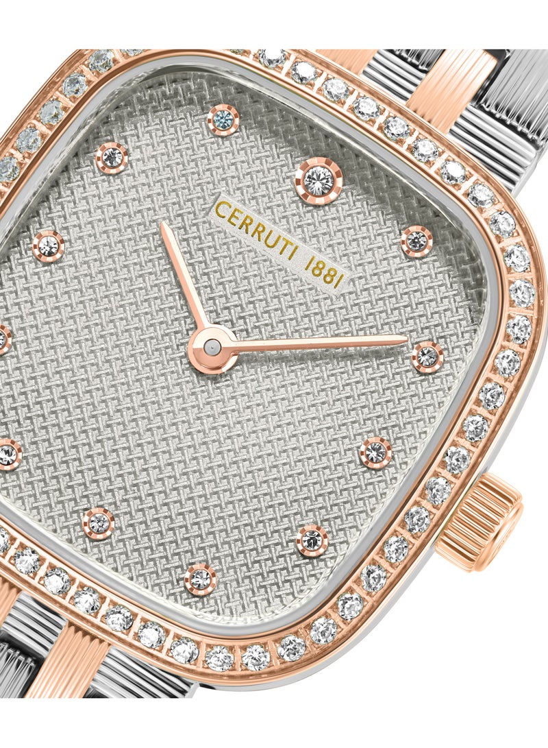 CERRUTI 1881 Women's Cerruti 1881 Mira Analog Women's Watch - Grey Mother of Pearl Dial, Crystal Indexes, Two-Tone Bracelet - Image 2