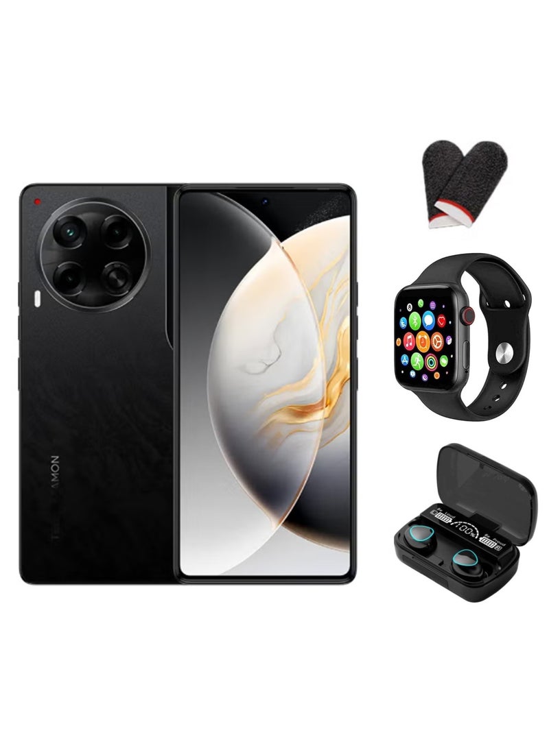 TECNO Camon 30 Dual SIM Iceland Basaltic Dark 8GB RAM 256GB 5G with Earbuds and Smartwatch  - Image 1