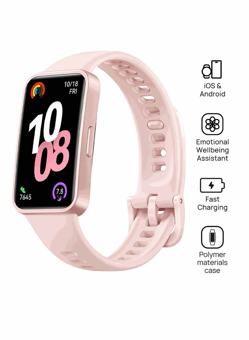 HUAWEI Band 10 Smartwatch, Compatible with iOS Android, Emotional Wellbeing Assistant, Fast Charging And Robust Battery Life, Comfortable Wearing, Pro-Level Sleep Analysis, Durable polymer case Pink - Image 1