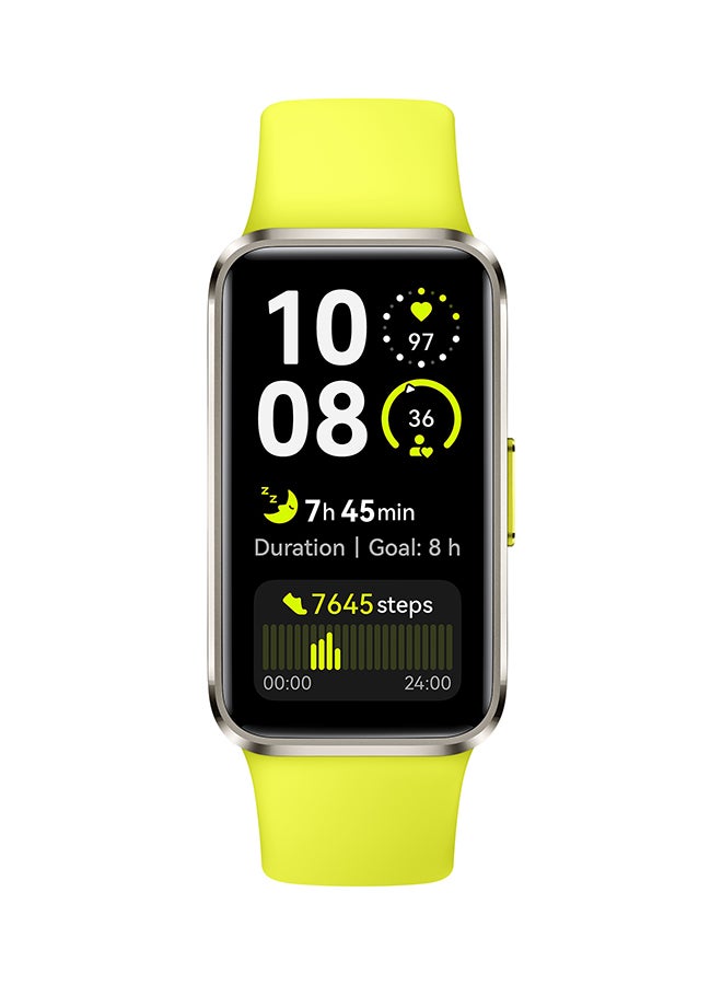 HUAWEI Band 10 Smartwatch, Metallic Design, iOS Android, Pro-Level Sleep Analysis, Fast Charging And Robust Battery Life, Sleek Aluminum Alloy Case Yellow Green - Image 2