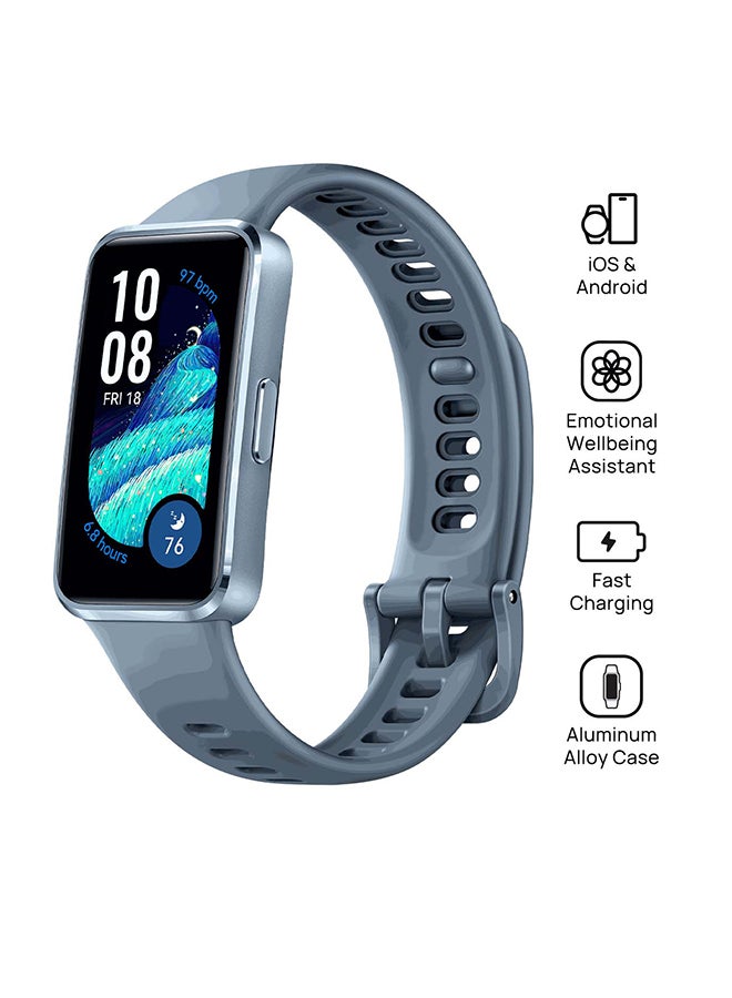 HUAWEI - Band 10 Smartwatch, Metallic Design, iOS Android, Pro-Level Sleep Analysis, Fast Charging And Robust Battery Life, Sleek Aluminum Alloy Case Blue - Image 1