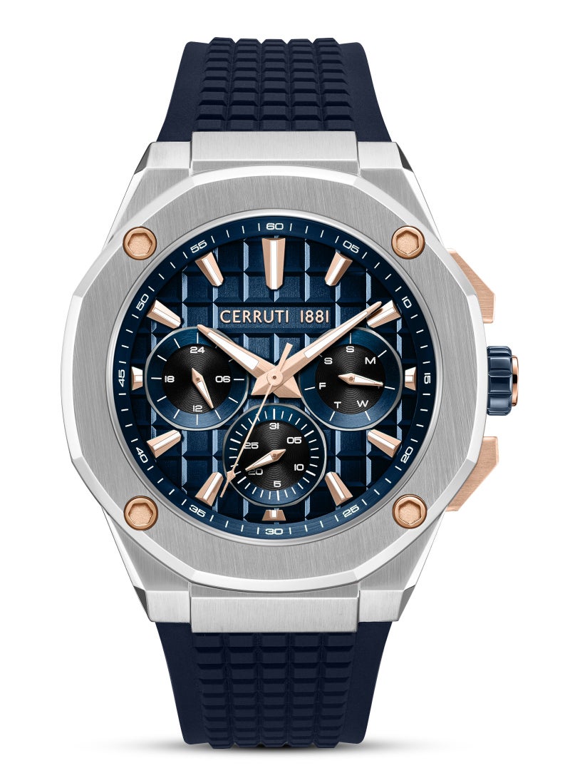 CERRUTI 1881 Men's Razzuolo Multifunction Watch - Blue Gradient Dial, Blue Silicone Strap  - Image 1