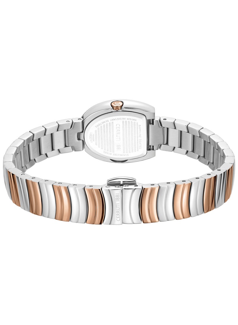CERRUTI 1881 - Women's Lerici Analog Watch - White Mother of Pearl Dial, Roman Numerals, Rose Gold Two Tone Bracelet - Image 1