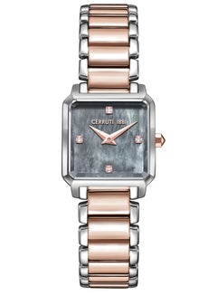 CERRUTI 1881 Women's Cerruti 1881 Perugia Analog Women's Watch - Square Gold-Plated Case, Grey Mother of Pearl Dial  - Image 1