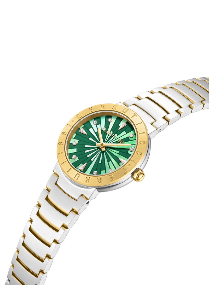 CERRUTI 1881 Women's Cerruti 1881 Filiano Women's Watch - Dark Green Mother of Pearl Dial, Gold Plated Topring, Bracelet  - Image 3