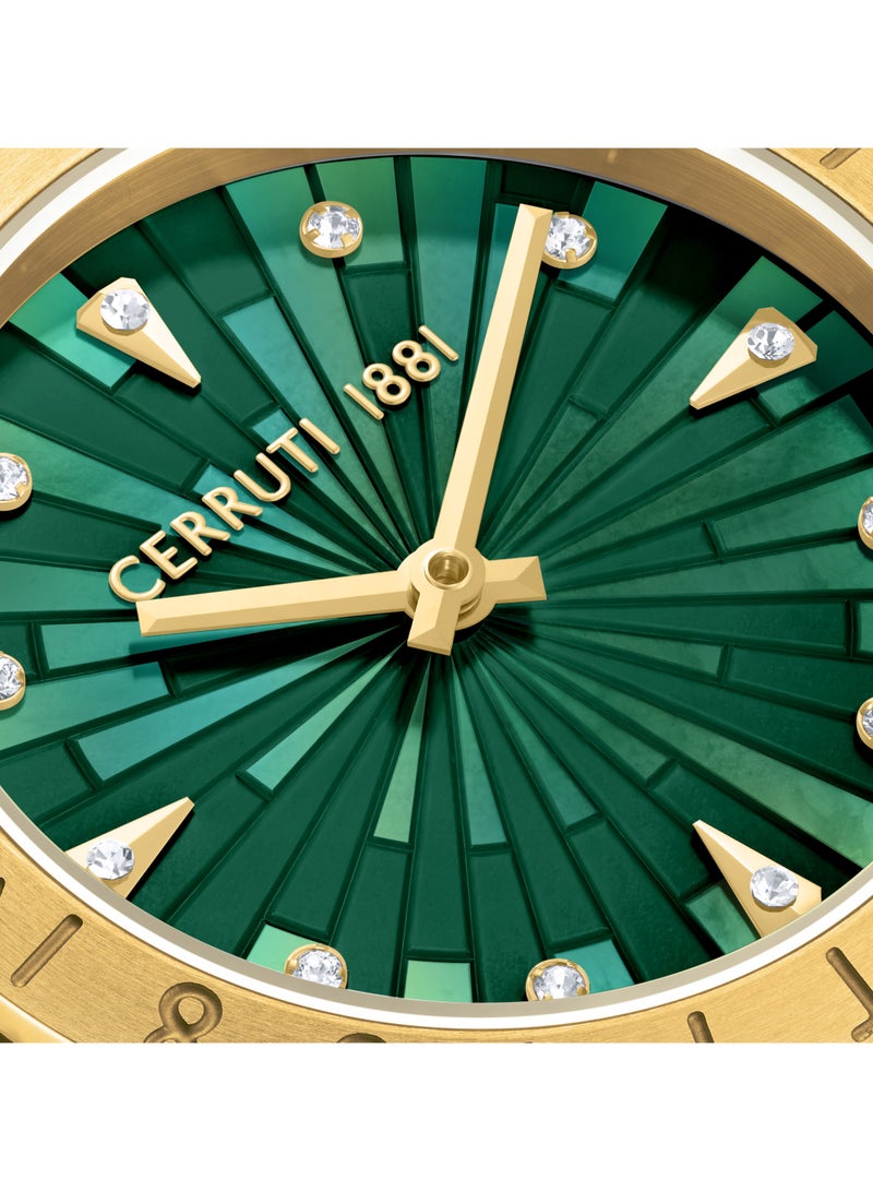 CERRUTI 1881 Women's Cerruti 1881 Filiano Women's Watch - Dark Green Mother of Pearl Dial, Gold Plated Topring, Bracelet  - Image 2