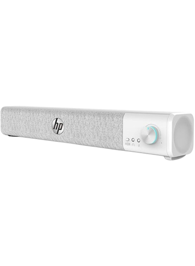 HP WS1 Plus Wired Computer Speaker Bluetooth Speaker TV, Office Home Desktop Desktop Subwoofer Bluetooth / Wired Dual Mode, Dual Speakers, Bass Diaphragm External Microphone Jack(CN Version) White - Image 1