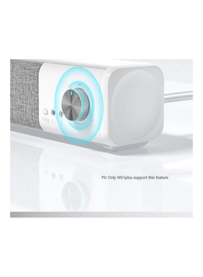 HP WS1 Plus Wired Computer Speaker Bluetooth Speaker TV, Office Home Desktop Desktop Subwoofer Bluetooth / Wired Dual Mode, Dual Speakers, Bass Diaphragm External Microphone Jack(CN Version) White - Image 5