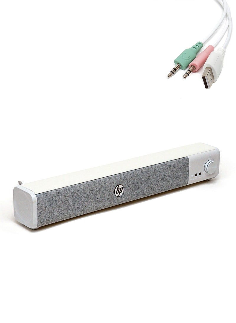 HP WS1 Plus Wired Computer Speaker Bluetooth Speaker TV, Office Home Desktop Desktop Subwoofer Bluetooth / Wired Dual Mode, Dual Speakers, Bass Diaphragm External Microphone Jack(CN Version) White - Image 2