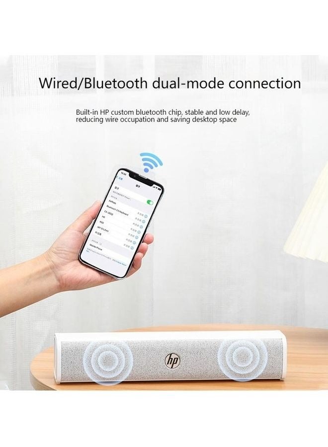 إتش بي - WS1 Pro Wired Computer Speaker Bluetooth Speaker TV, Office Home Desktop Subwoofer Bluetooth / Wired Dual Mode(CN Version) White - Image 1