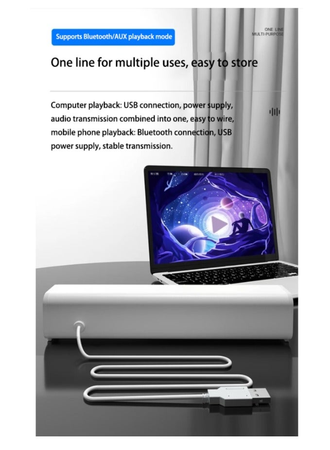 إتش بي - WS1 Pro Wired Computer Speaker Bluetooth Speaker TV, Office Home Desktop Subwoofer Bluetooth / Wired Dual Mode(CN Version) White - Image 1