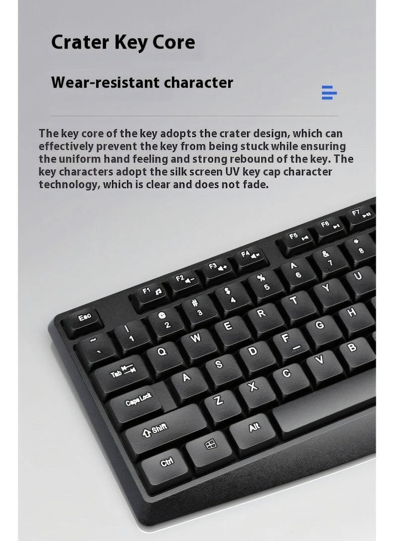 HP - CS10L 2.4GHz Wireless Keyboard & Mouse Combo, Reliable Wireless Connection, Quiet Keys, Ergonomic Design for Business & Home Black - Image 1
