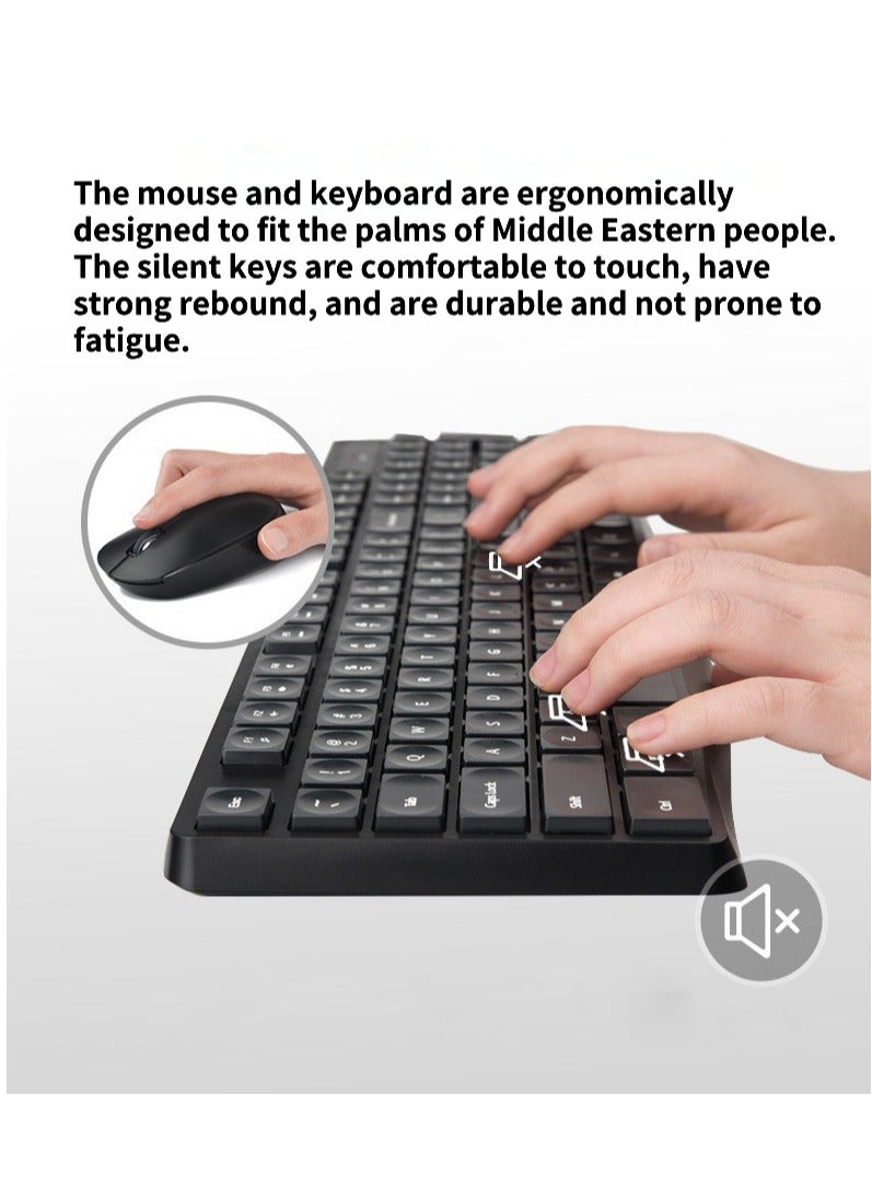 HP - CS10L 2.4GHz Wireless Keyboard & Mouse Combo, Reliable Wireless Connection, Quiet Keys, Ergonomic Design for Business & Home Black - Image 1