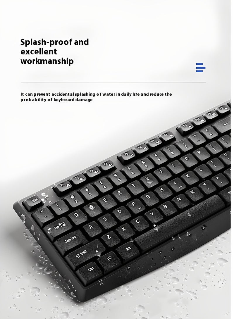 HP - CS10L 2.4GHz Wireless Keyboard & Mouse Combo, Reliable Wireless Connection, Quiet Keys, Ergonomic Design for Business & Home Black - Image 1