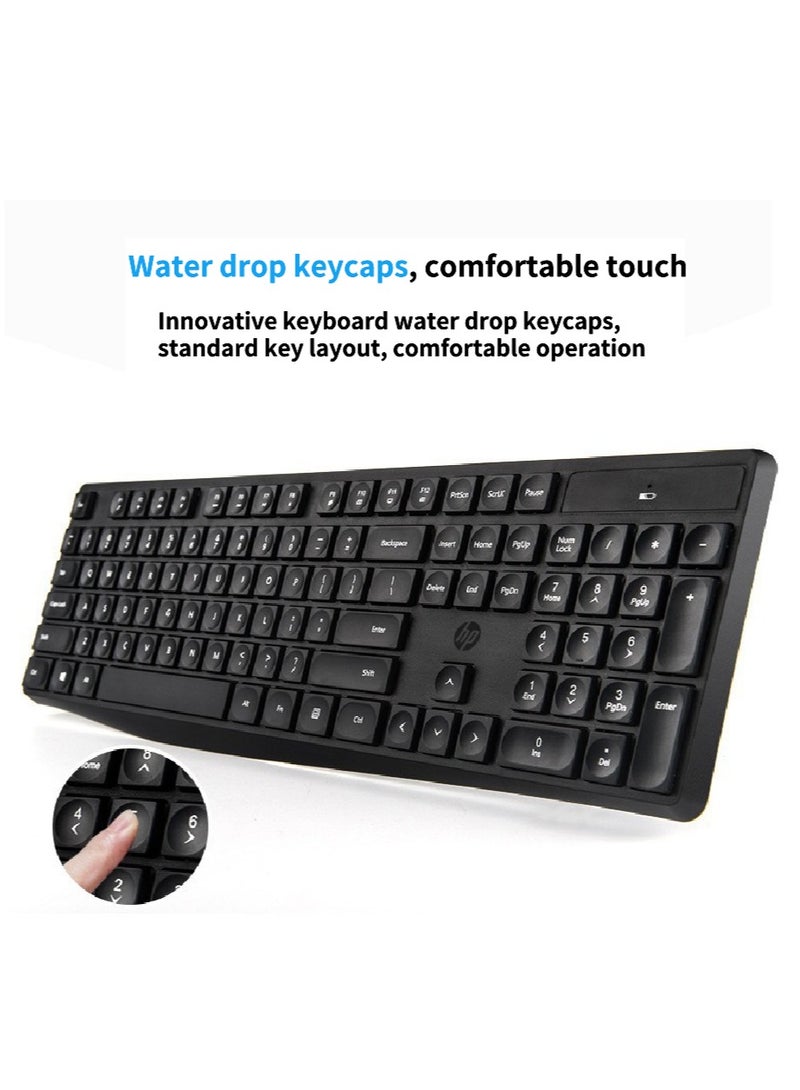 HP - CS10L 2.4GHz Wireless Keyboard & Mouse Combo, Reliable Wireless Connection, Quiet Keys, Ergonomic Design for Business & Home Black - Image 1