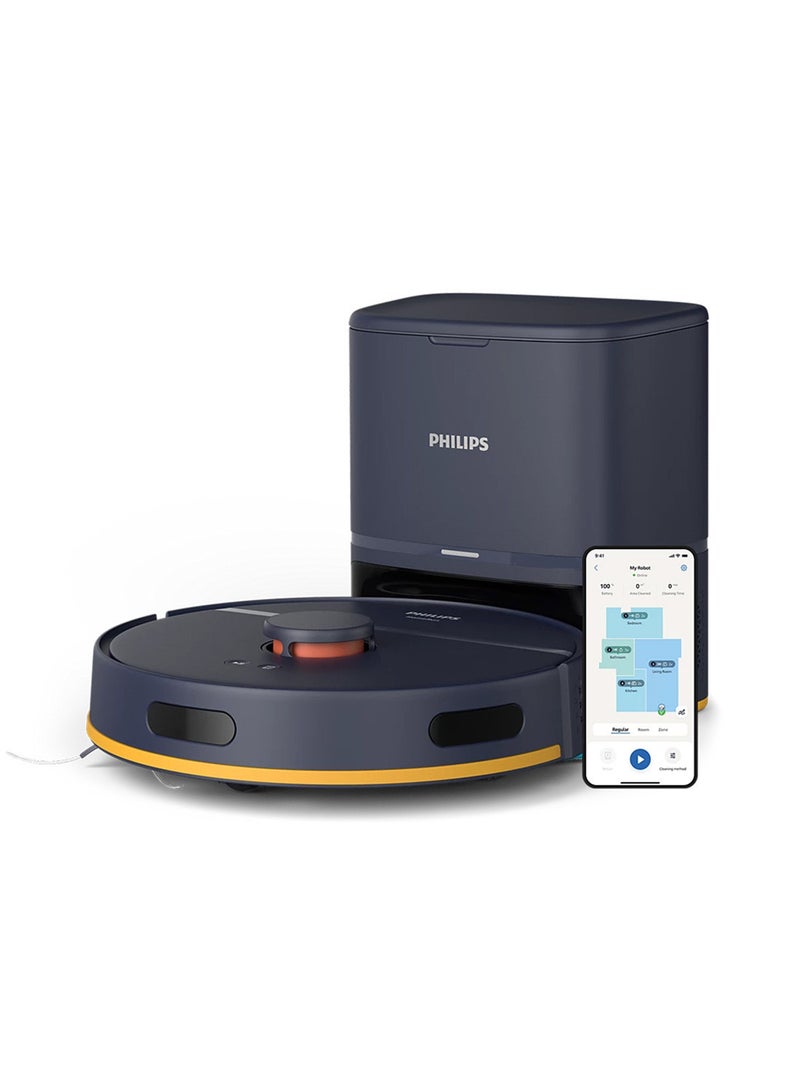 Philips - Home Run 2000 Series Vacuum & Mop Robot ,2700 pa Strong Suction Power, Up to 130 min Runtime, Self Charging, Auto-Empty station 2000 W XU2100/10 Navy - Image 1