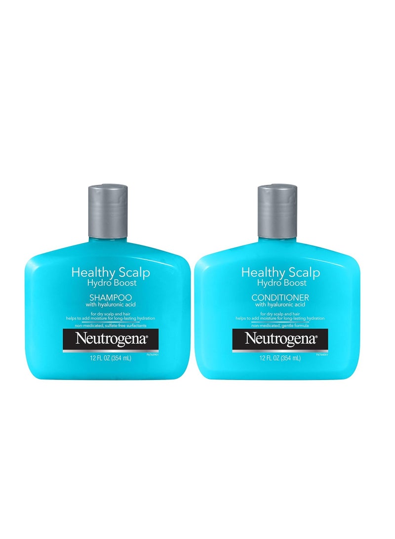Neutrogena - Neutrogena Moisturizing Healthy Scalp Hydro Boost Shampoo & Conditioner for Dry Hair and Scalp, with Hydrating Hyaluronic Acid, pH-Balanced, Paraben & Phthalate-Free, Color-Safe, 12 Fl Oz - Image 1