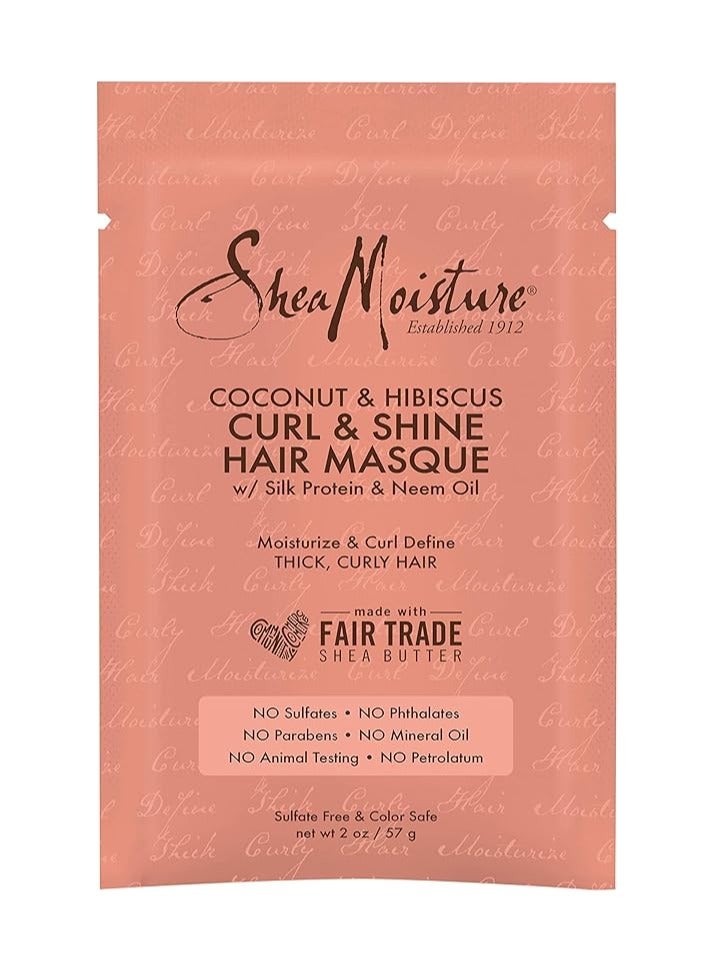SheaMoisture Masque Hair Treatment, Coconut & Hibiscus, 2 Fluid Ounce - Image 1
