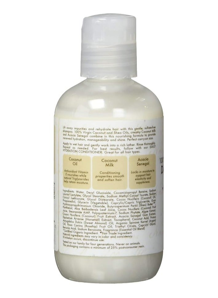 SheaMoisture Virgin Coconut Oil Daily Hydration Shampoo For Unisex, 3.2 Oz - Image 3