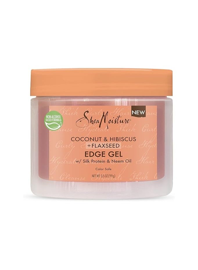 SheaMoisture Flaxseed Edge Control Gel Hair Products for Curly Hair Coconut and Hibiscus Paraben-Free Hair 3.5 oz ml  - Image 1
