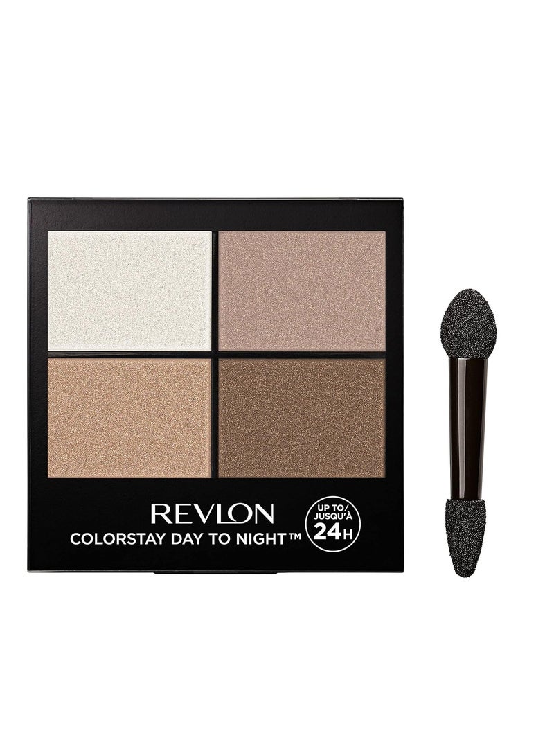 ريفلون Revlon ColorStay Day to Night Eyeshadow Quad, Longwear Shadow Palette with Transitional Shades and Buttery Soft Feel, Crease & Smudge Proof 0.16 oz 555 Moonlit - Image 1