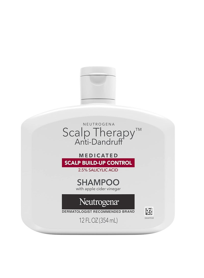Neutrogena - Neutrogena Scalp Therapy Anti-Dandruff Shampoo for Scalp Build-up Control, 2.5% salicylic acid, with Apple Cider Vinegar Fragrance, 12 fl oz - Image 1