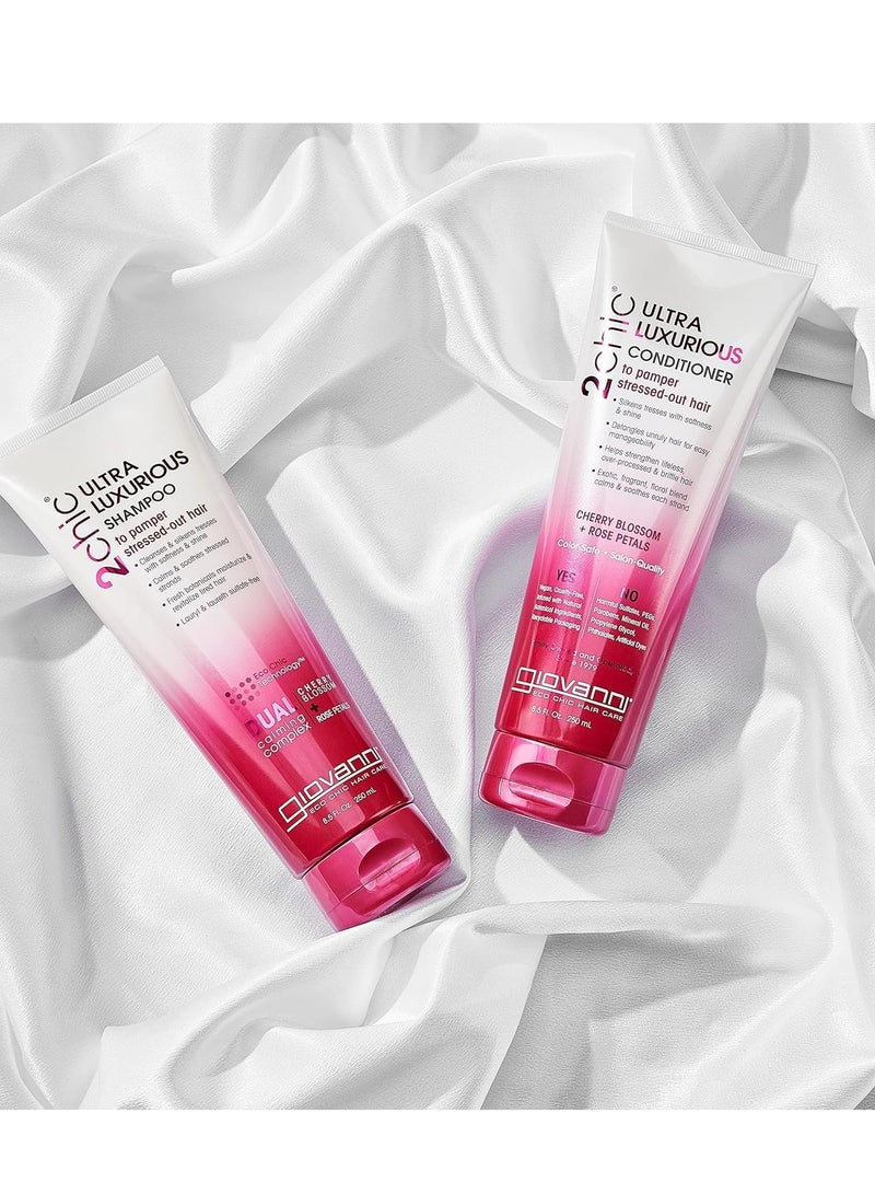 Giovanni GIOVANNI 2chic Ultra-Luxurious Shampoo - Shampoo for Curly & Wavy Hair, Aloe Vera, Pro-Vitamin B5, Lauryl & Laureth Sulfate Free, No Parabens, Color Safe, Cherry Blossom & Rose Petal - 8.5 oz (1 Pack)  - Image 3