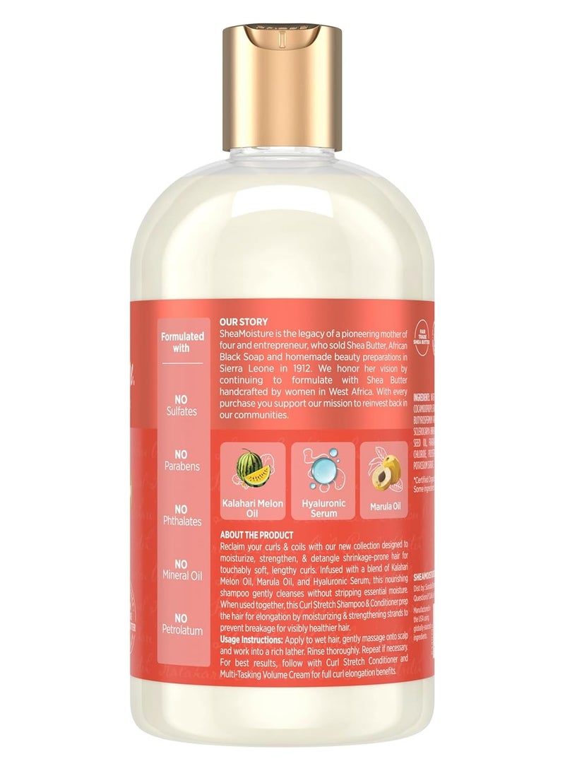 SheaMoisture Curl Stretch Shampoo Kalahari Melon Oil Infused with Hyaluronic Serum, Cleanses and Hydrates for Strong and Soft Curls, for Type 4 Hair 13 Fl Oz - Image 2