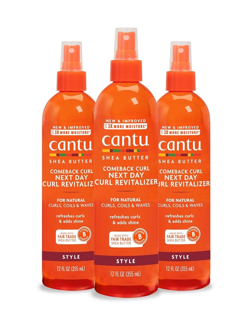 Cantu Cantu Comeback Curl Next Day Curl Revitalizer for Natural Hair with Pure Shea Butter  (Packaging May Vary) 12 fl oz (Pack of 3)  - Image 1