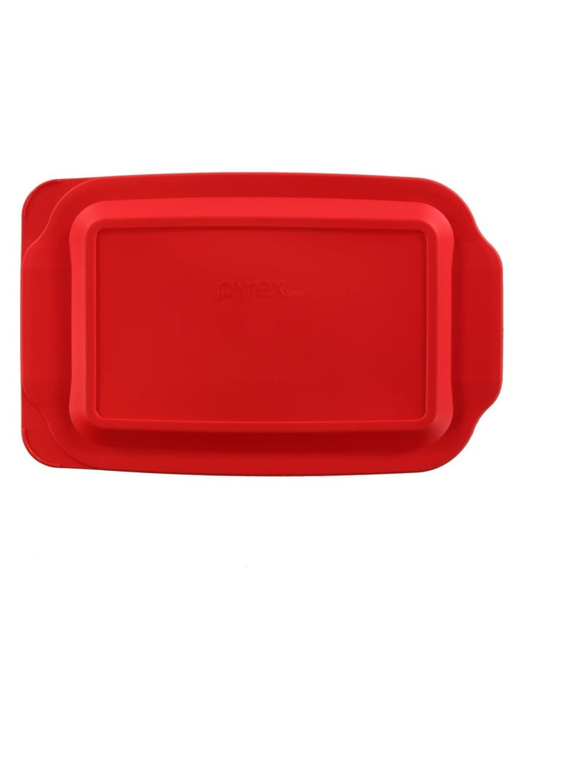 PYREX Pyrex Basics 3 Quart Glass Oblong Baking Dish with Red Plastic Lid -9 inch x 13 inch x 2 inch - Original Genuine Pyrex - Made in the USA Clear Glass Red Lid - Image 4