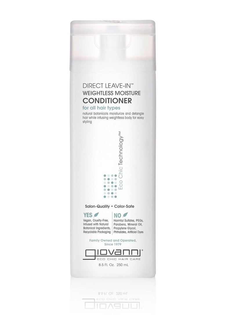Giovanni GIOVANNI Direct Leave In Weightless Moisture Conditioner - Co-Wash, Great for Curls & Wavy Hair, Wash & Go, Salon Quality, No Parabens, Infused with Natural Botanical Ingredients - 8.5 oz  - Image 1