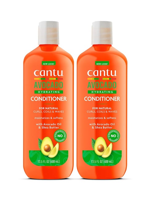 Cantu Avocado Hydrating Silicone-Free Conditioner with Pure Shea Butter 13.5 fl oz (Pack of 2)