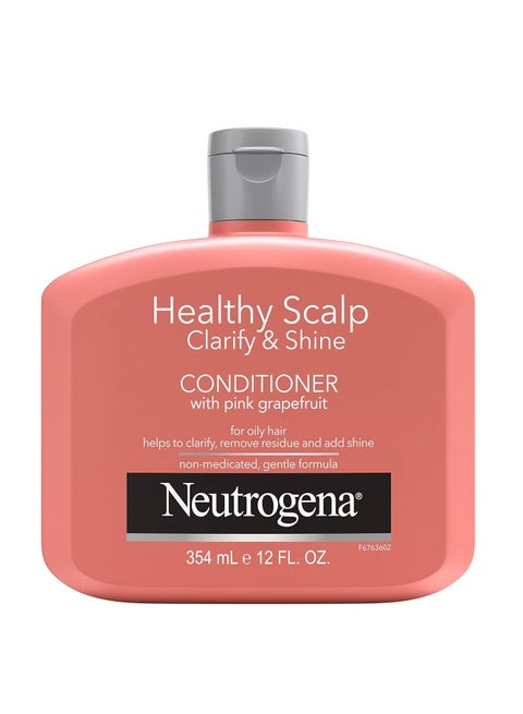 Neutrogena Exfoliating Healthy Scalp Clarify & Shine Conditioner for Oily Hair and Scalp, Anti-Residue Conditioner with Pink Grapefruit, Paraben & Phthalate-Free, Color-Safe 12 fl oz