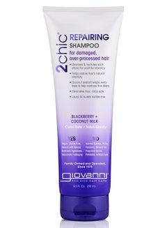 Giovanni GIOVANNI 2chic Ultra-Repairing Shampoo Set - For Damaged, Over-Processed Hair, Helps Restore Hair's Natural Elasticity, Blackberry & Coconut Oil, Argan, Shea Butter, Color Safe - 8.5 oz Each  - Image 1