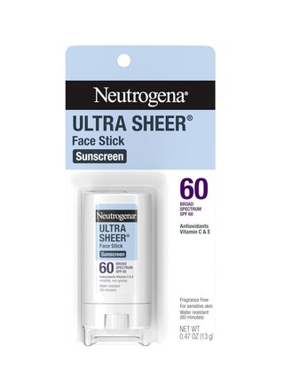 Neutrogena Ultra Sheer SPF 60 Face Sunscreen Stick, Water Resistant Facial Stick with Broad Spectrum SPF 60 Protection for Sensitive Skin, Mini Travel Sunscreen, Oxybenzone-Free, 0.47 ozounce - pnsku/N70151287V/45/_/1739264529/8551879d-4a6a-45ad-b646-52f0bd429a18
